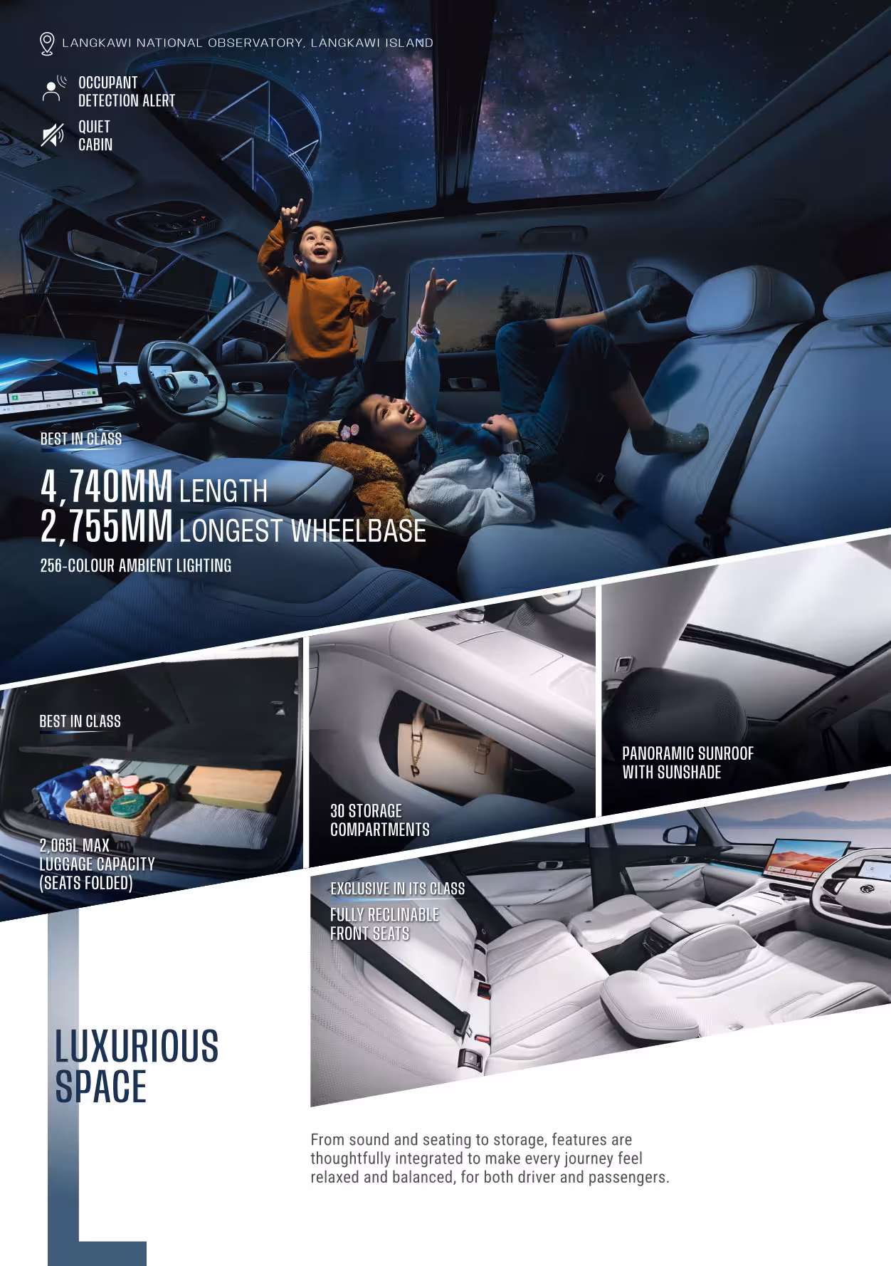 Proton eMAS 7 PHEV spacious family interior panoramic sunroof and large luggage space