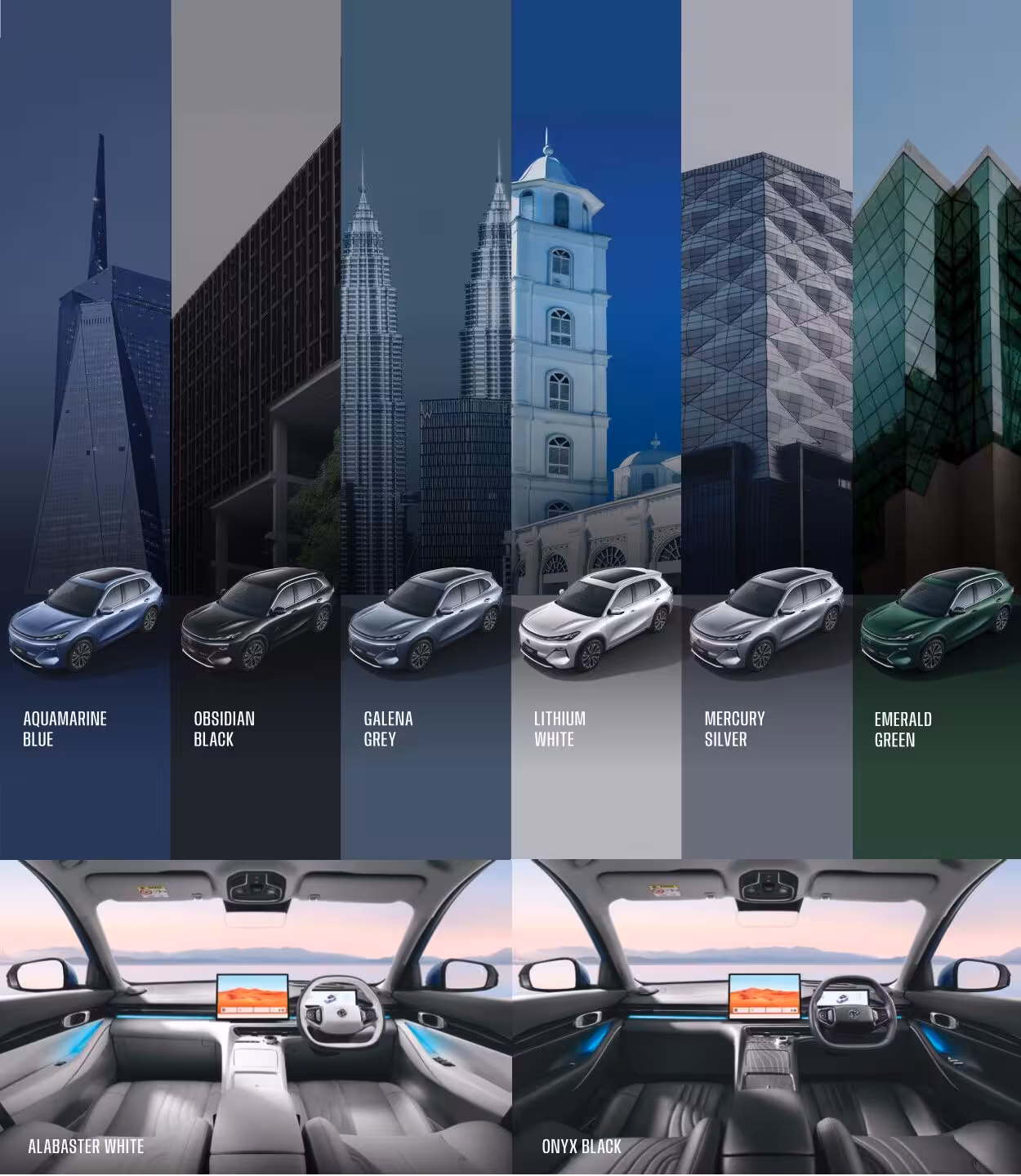 Proton eMAS 7 PHEV exterior colour options and premium interior themes